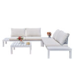 MIROYTENGO Conjunto de jardín - MIROYTENGO Conjunto exterior jardín alcocebre blanco: 2 sofás, 2 (con cojines), Blanco - Imagen 2