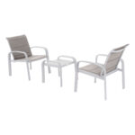 MIROYTENGO Conjunto de jardín - MIROYTENGO Exterior elyn jardín terraza 3 pzas contemporáneo, Blanco/ Beige