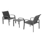 MIROYTENGO Conjunto de jardín - MIROYTENGO Conjunto elyn exterior jardín terraza 3 piezas, Gris