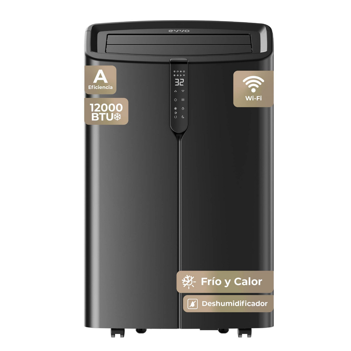 175358460_1 EVVO Aire acondicionado portátil - EVVO P12 Silent FyC WIFI, 26,4 m², Negro - Imagen 1