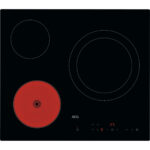 AEG Placa de vitrocerámica - AEG TN63RAF2CB, 3 zonas, 60 cm, Negro