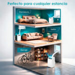 Aire acondicionado portátil - DAITSU 3NDA03027, 9,000 fg/h, 22 m², 64 dB(A), Blanco - Imagen 8