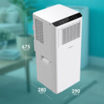 Aire acondicionado portátil - DAITSU 3NDA03025, 7,000 fg/h, 2 velocidades, 18 m², 64 dB(A), Blanco - Imagen 4