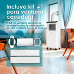 Aire acondicionado portátil - DAITSU 3NDA03025, 7,000 fg/h, 2 velocidades, 18 m², 64 dB(A), Blanco - Imagen 5