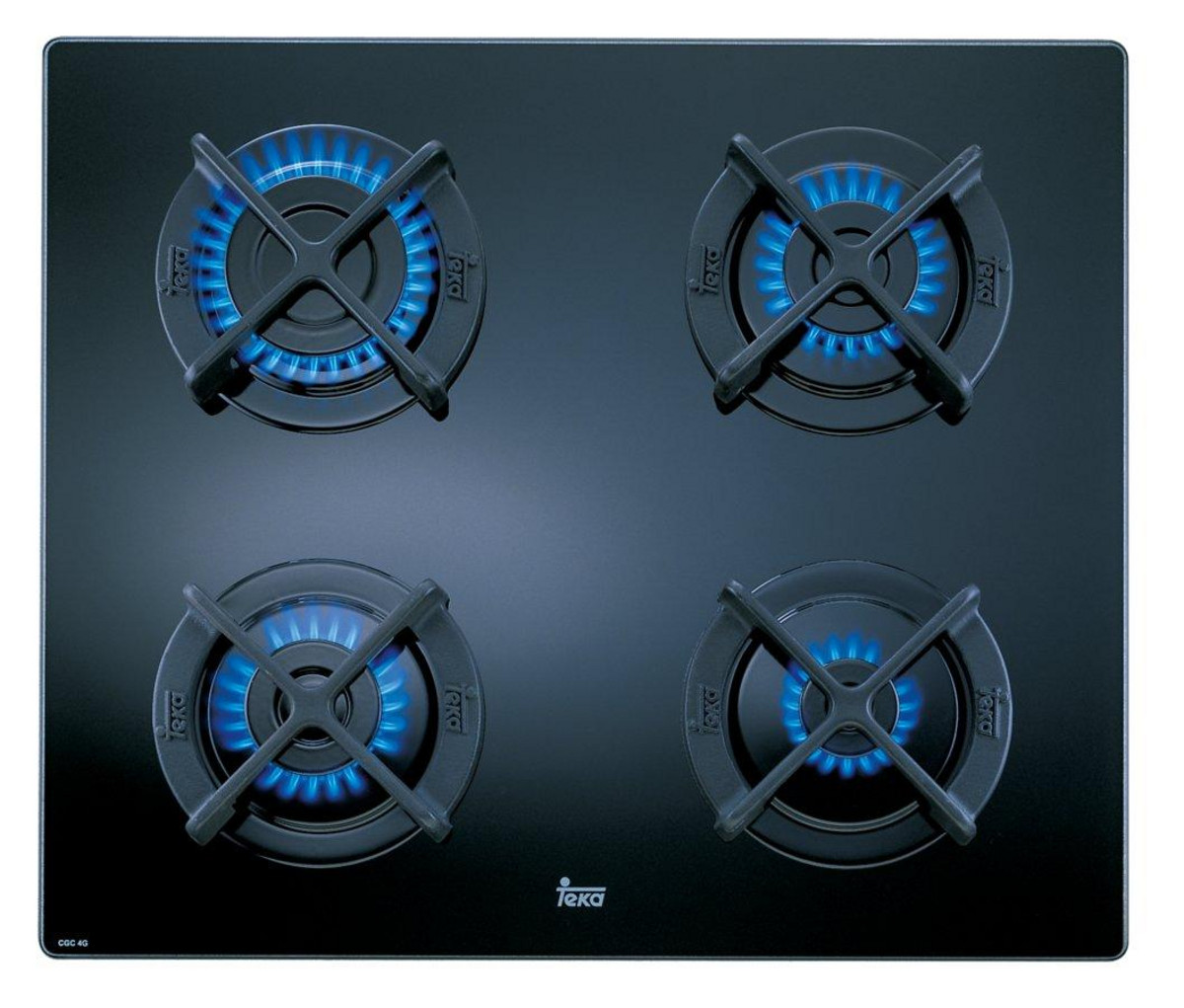 7710212_1 Teka Placa de gas - Teka 10205019 CGC 4 G-AI-AL/Butano, 4 zonas, Gas butano, Polivalente, 60 cm, Negro - Imagen 1