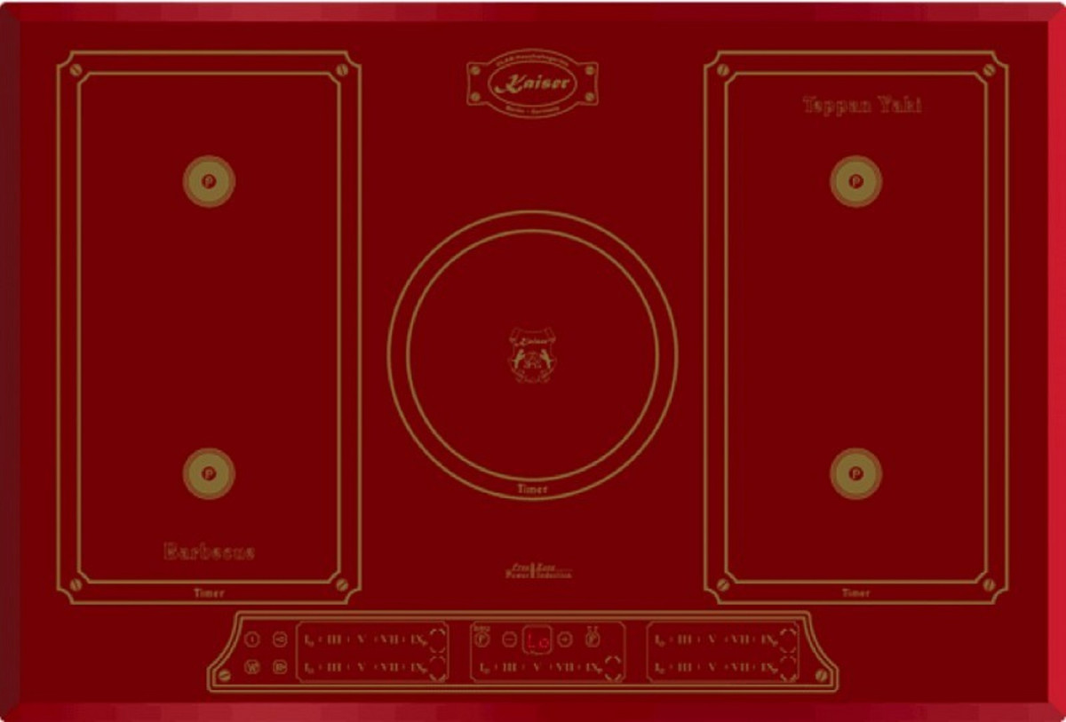 83234646_1 KAISER Placa de inducción - KAISER 95081437, 5 zonas, 770 mm, Rojo - Imagen 1