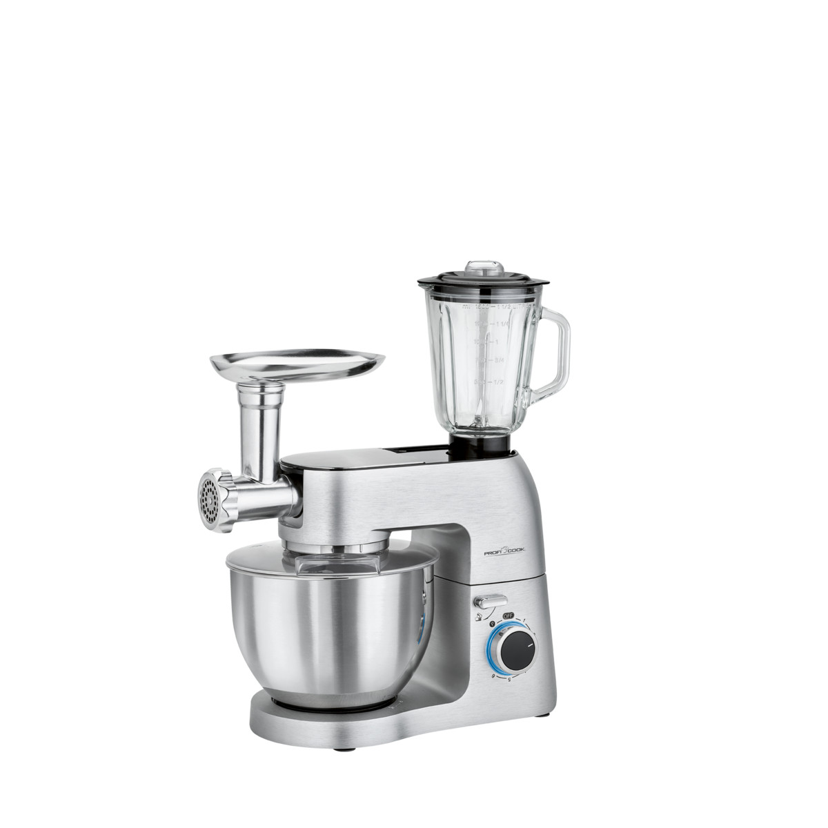 85102654_1 PROFICOOK Robot de cocina - PROFICOOK KM 1189, Robot Cocina Batidora Amasadora Repostería, 6,7 L, Picadora Carne, Embutidor, Batidora Vaso, 1500 W, 6, - Imagen 1