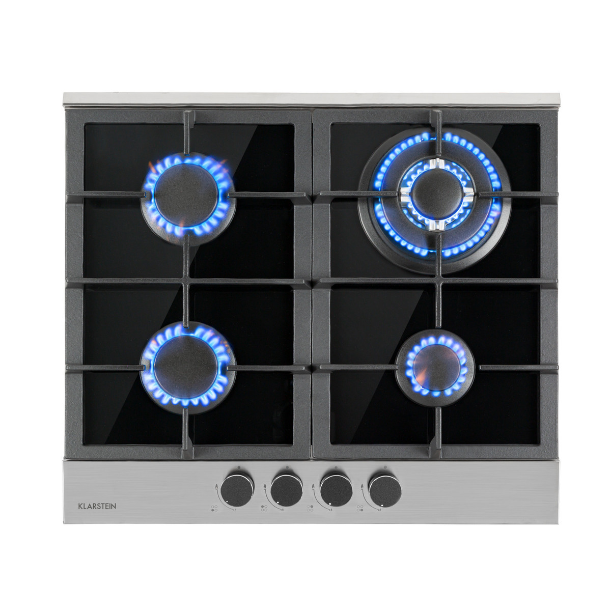 86024329_1 KLARSTEIN Placa de gas - KLARSTEIN Alchemist, 4 zonas, 58,30 cm, Plata - Imagen 1