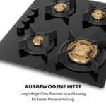 KLARSTEIN Placa de gas - KLARSTEIN Goldflame 4, 4 zonas, 60 cm, Negro - Imagen 3