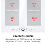 KLARSTEIN Placa de inducción - KLARSTEIN Delicatessa 60, 4 zonas, 59 cm, Vidrio Blanco - Imagen 4