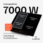 KLARSTEIN Placa de inducción - KLARSTEIN Delicatessa 60 Hybrid, 4 zonas, 59 cm, Negro - Imagen 3