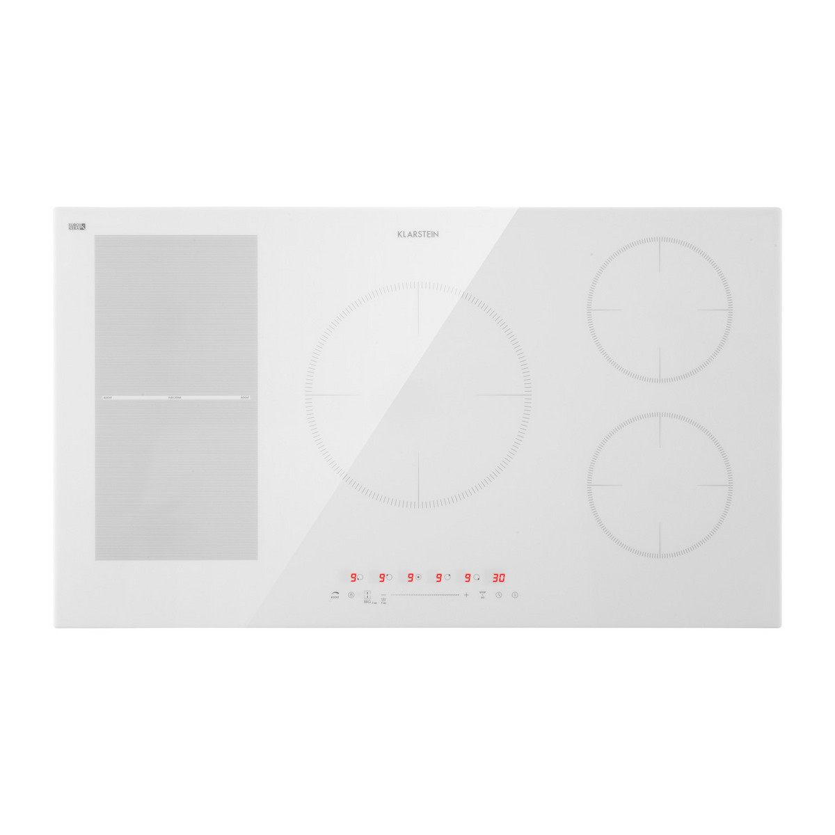 87775964_1 KLARSTEIN Placa de inducción - KLARSTEIN Delicatessa 90 Hybrid, 5 zonas, 90 cm, Vidrio Blanco - Imagen 1