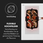 KLARSTEIN Placa de inducción - KLARSTEIN Delicatessa 90 Hybrid, 5 zonas, 90 cm, Vidrio Blanco - Imagen 3