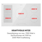 KLARSTEIN Placa de inducción - KLARSTEIN Delicatessa 90 Hybrid, 5 zonas, 90 cm, Vidrio Blanco - Imagen 4