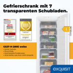 Congelador vertical - EXQUISIT GS27-H-280E weiss, 232 l, 1630 mm, Blanco - Imagen 2