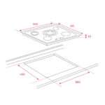 TEKA Placa Vitrocerámica - TEKA TR 951, 5 zonas, 900 mm, Negro - Imagen 3