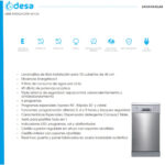 EDESA Lavavajillas Libre instalacion 45 cm - EDESA EDW-4610 X, 10 servicios, 6 programas, 44,8 cm, Acero inoxidable - Imagen 3