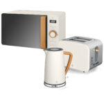 SWAN Set Desayuno - SWAN STRP1060WHTNEU, Nordic Set Desayuno, Hervidor Agua 1,7L, Tostadora 2 rebanadas, Microondas 20L Digi, 2200 W, 2 ranuras, 2 reb