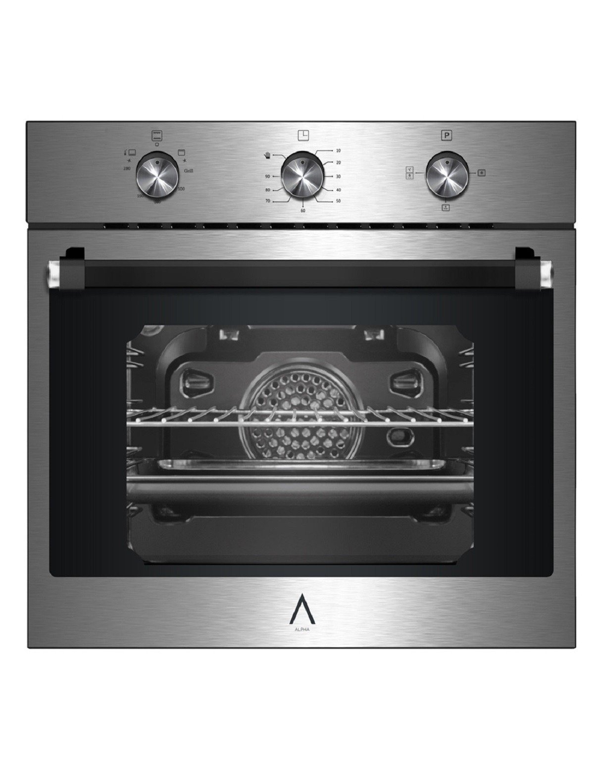 92721072_1 ALPHA Horno - ALPHA Horno de Gas NEPTUNO LUX GAS, Integrado + Libre instalación, Esmalte fácil de limpiar, 62 l, 60 cm, Negro - Imagen 1