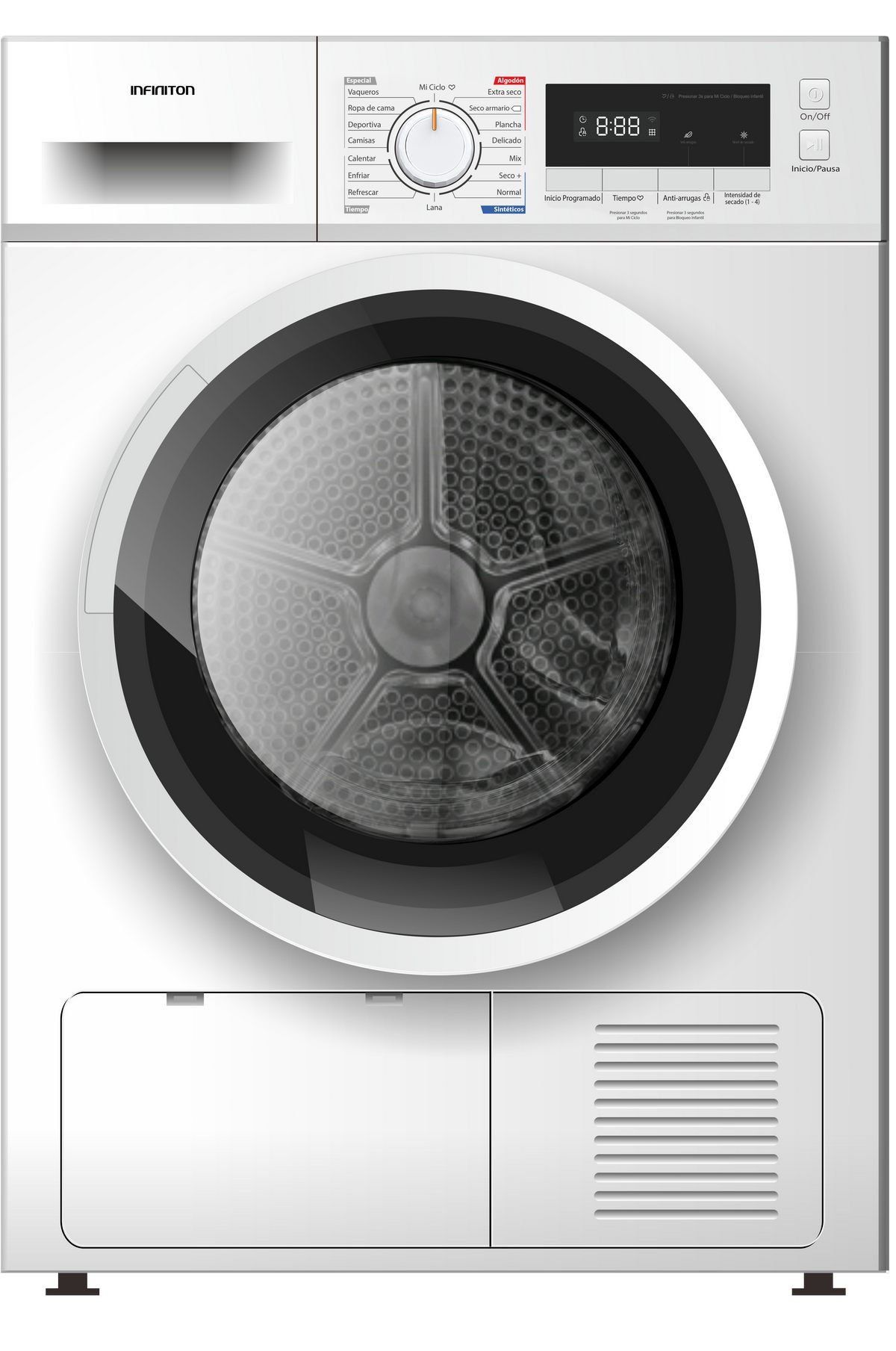 93283684_1 INFINITON Secadoras condensación - INFINITON SD-A82I/SD-C8B, 8 kg, 16 programas, Blanco - Imagen 1