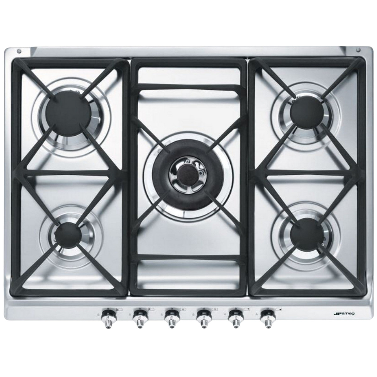 94570777_1 SMEG Placa de vitrocerámica - SMEG SE70SGH-5, 5 zonas, 685 mm, Acero inoxidable - Imagen 1