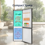 CHIQ Frigorífico combi - CHIQ FBM157L42, Altura 1.44m, Puertas reversibles, Estático, Altura 1,44 m, Capacidad 157 l, Color Inox Oscuro - Imagen 3
