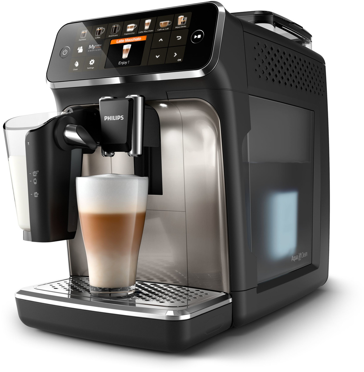 98981605_1 PHILIPS Cafetera express - PHILIPS EP5447/90, 15 bar, 1500 W, 265 ml, 12 tazas, Negro - Imagen 1