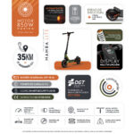 OLSSON Patinete eléctrico - OLSSON MAMBA LITE homologado DGT 35km autonomía, Pot. máx. 850 W, Carga máx. 120 kg, hasta 35 km autonomía, 10000 mAh, Neg - Imagen 2