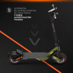 OLSSON Patinete eléctrico - OLSSON MAMBA LITE homologado DGT 35km autonomía, Pot. máx. 850 W, Carga máx. 120 kg, hasta 35 km autonomía, 10000 mAh, Neg - Imagen 5