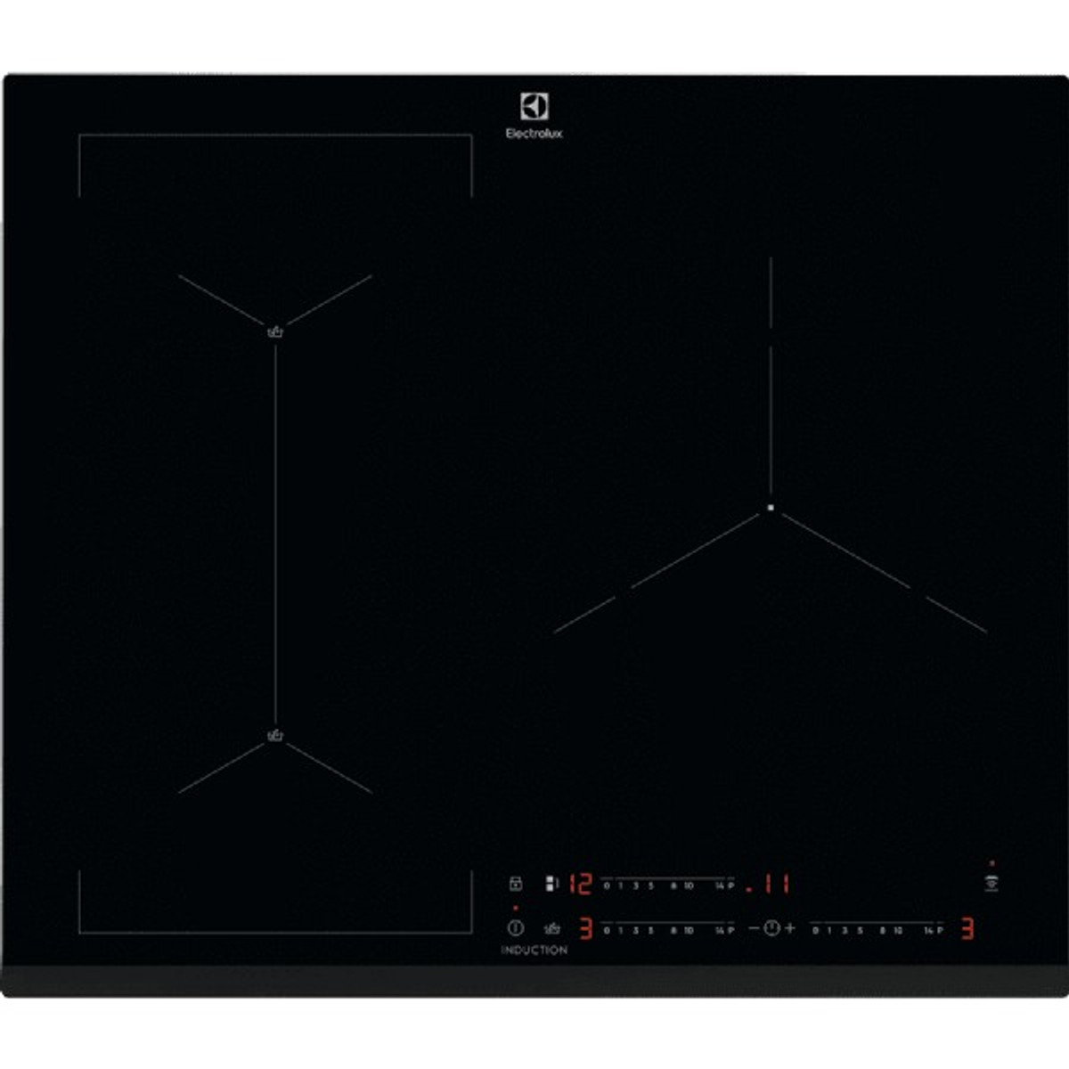99529227_1 ELECTROLUX Placa de vitrocerámica - ELECTROLUX EIS62341, 3 zonas, 590 mm, Negro - Imagen 1
